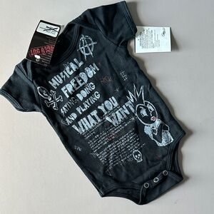 Punk Black Graphic Kids Bodysuit 3/6 months
